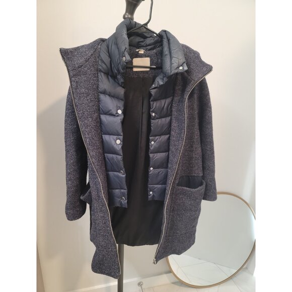 Soia & Kyo Jackets & Blazers - Soia & Kyo Rooney Hooded Mixed Media Coat Large Black